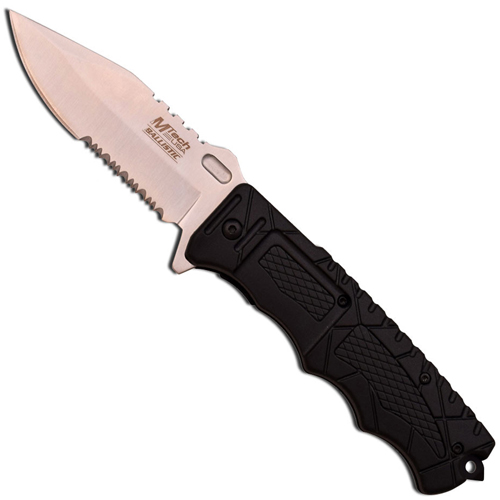 Mtech USA MT-A909BS Black Serrated Spring Assisted Folding Knife