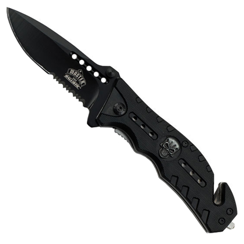 Master USA Skull Medallion on Handle Folding Blade Knife