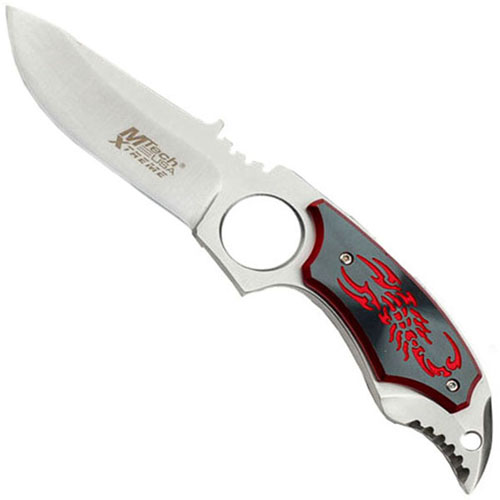 Mtech Xtreme Engraved Scorpion Design Fixed Blade Knife