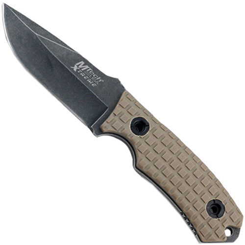 Mtech Extreme Tan Check Texture Fixed Blade Knife