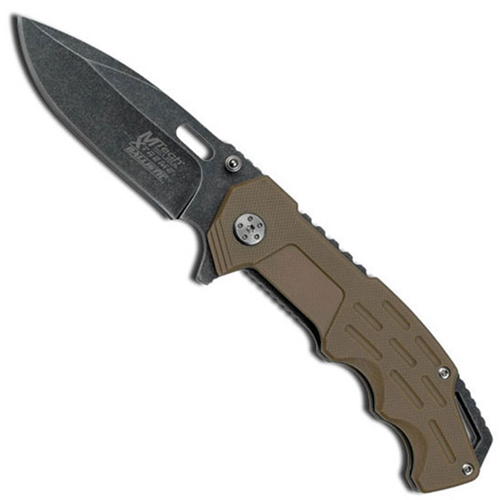 Mtech Xtreme Stonewash Liners Brown Handle Folding Knife