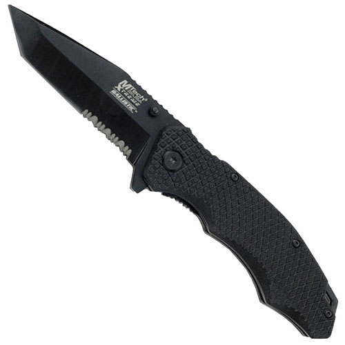 Spring Assisted G10 Handle Tanto Blade Folding Knife