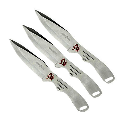 Perfect Point Silver Throwing Knife Set With Target Board