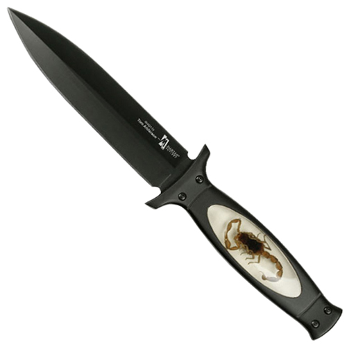 TA-36 Fantasy Stainless Steel Blade Fixed Knife w/ Leather Sheath