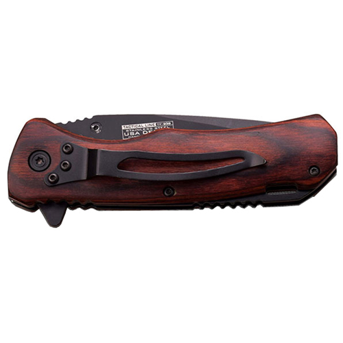 Tac Force Brown Pakka Wood 4.5 Inch Closed Folding Knife