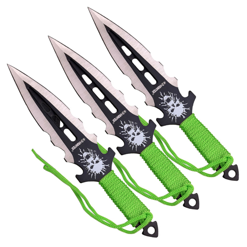 Z Hunter Black Blade W/ Silver Cutting Edge Throwing Knife Set
