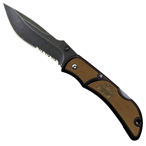 Outdoor Edge Chasm 3.3 Inch EDC Serrated Knife - Brown