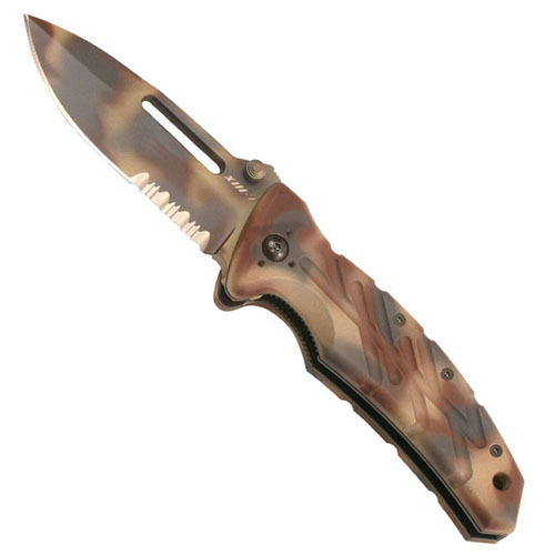 Ontario XM 1DS Desert Camo Combo Edge Knife