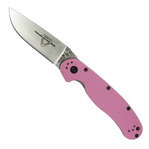 Ontario RAT Model II SP Pink Handle Lock Back Folding Knife