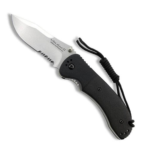 Ontario JPT 3R Drop Point Black Round Handle SS