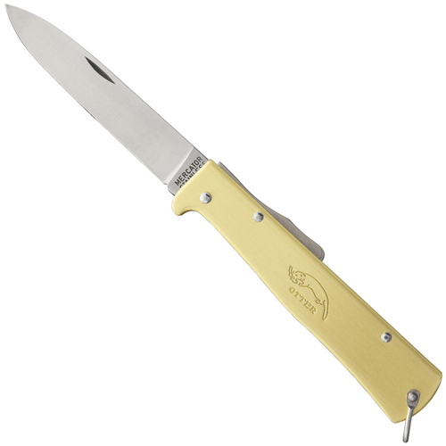 Otter-Messer Mercator Brass Handle Lockback Folding Blade Knife