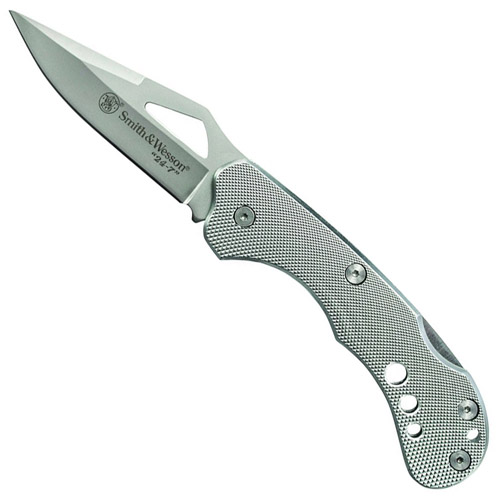 Smith & Wesson Gray Aluminum Handle Folding Knife