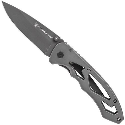 Smith & Wesson CK400L Skeletonized Frame Lock Folder Knife - Gray