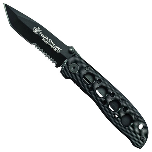 Smith & Wesson Bullseye Extreme Ops Partially Serrated Tanto Folding Knife