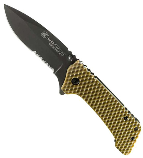 Smith & Wesson Extreme Small Brown Serrated Blade Folding Knife
