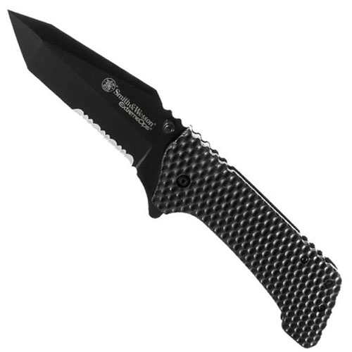 Smith & Wesson Extreme Black Honeycomb Tanto Blade Folding Knife