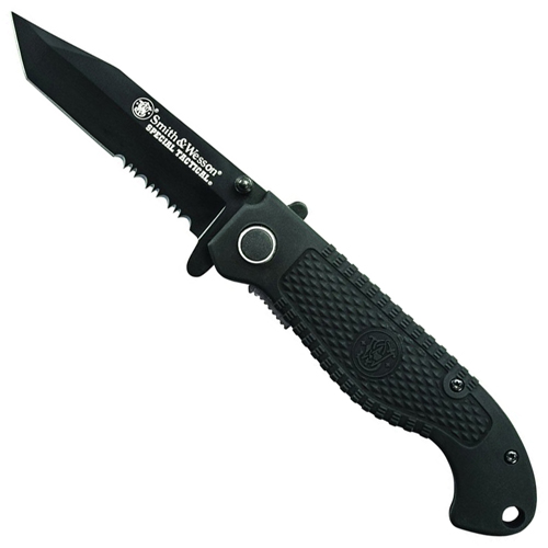 Smith & Wesson Rubber Coated Steel Liner Folding Knife