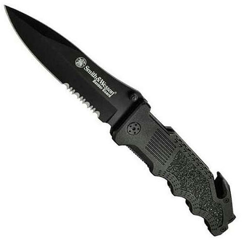 Smith & Wesson Border Guard Black Drop Point Blade Folding Knife