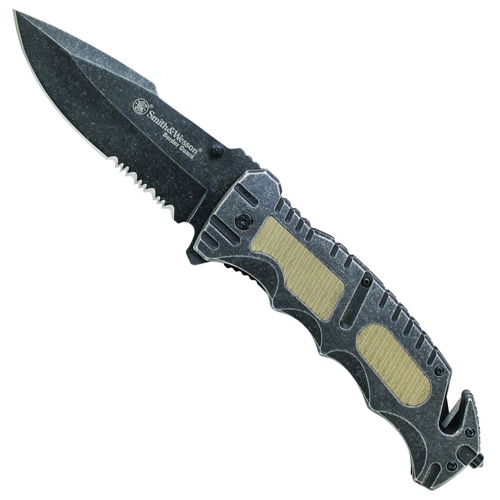 Smith and Wesson Border Guard 4.3 Inch Glass Breaker Folding Knife