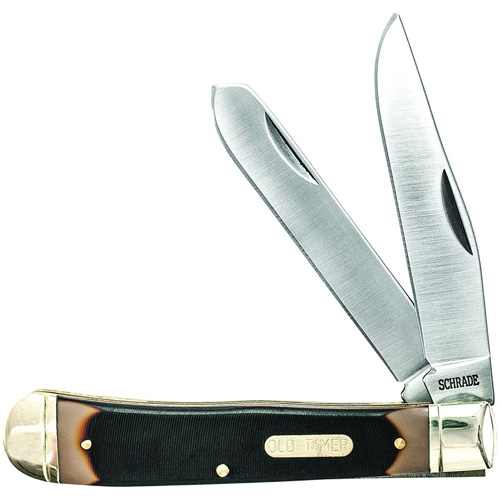Schrade 296OT Old Timer Trapper Sawcut Handle Folding Blade Knife