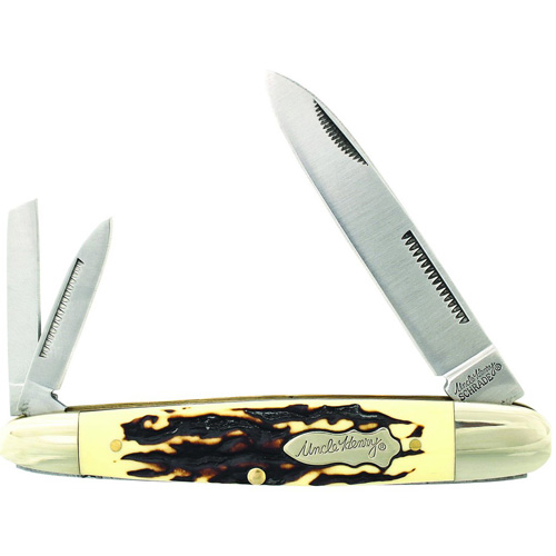 Schrade Uncle Henry Cigar Whittler 4 Inch Es 3 Blade Folder