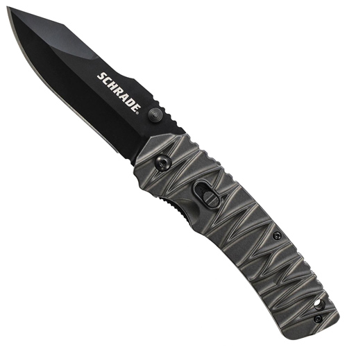 Schrade MAGIC Dual Action Assisted Opening 3.47  Inch Black Drop Point Folding Knife
