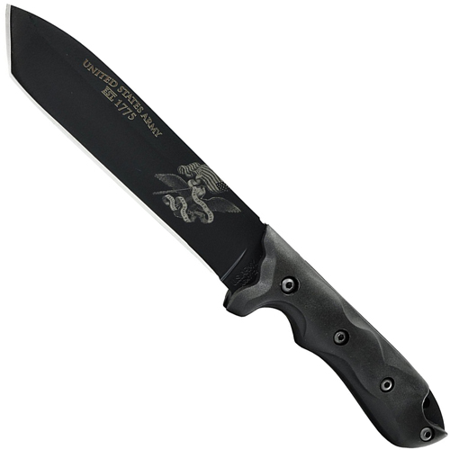 US Army Fixed Blade W/ Black Coated High Carbon Steel Tanto Blade &Amp Kraton Handle C/P