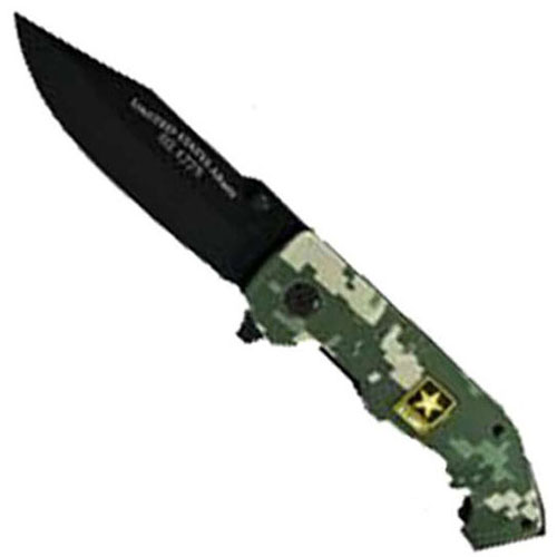 Schrade US Army Linerlock Black Blade Pocket Folding Knife