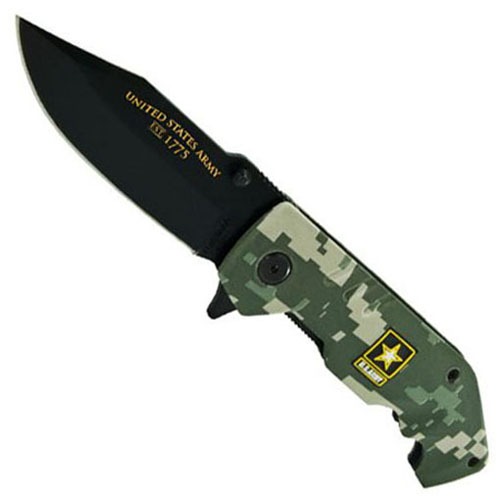 Schrade US Army 40 Percent Serrated 440 Stainless Steel Drop Point Blade Knife