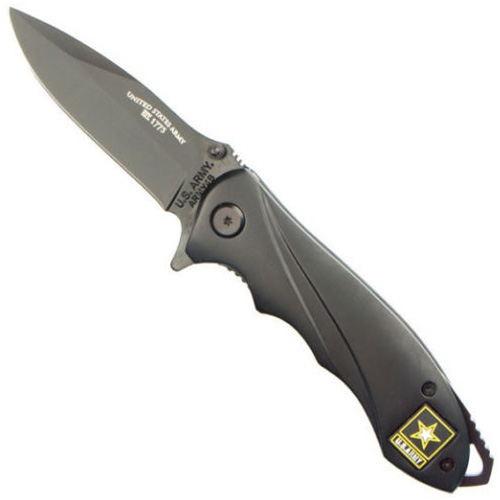 Schrade US Army Linerlock Black Drop Point Folding Knife