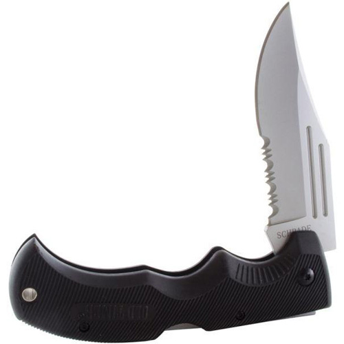 Schrade Knives MA1S Folder 40 Percent Serrated With Nylon Sheath