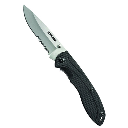 Schrade G10 Folder 40 Percent Serrated Blade Folding Knife