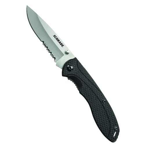 Schrade G10 Folder 40 Percent Serrated Blade Folding Knife