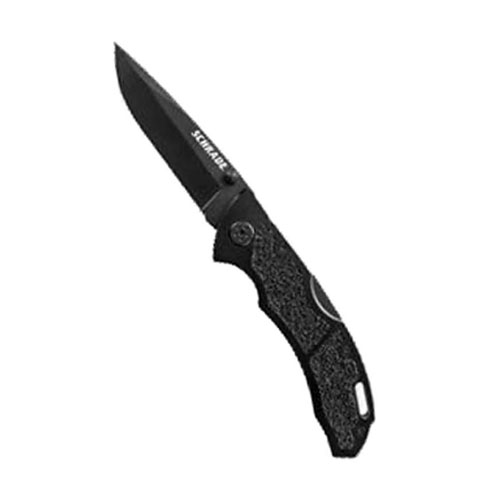 Schrade Steel Lock Back Aluminum Handle Black Folding Knife