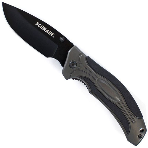Schrade SCH205 Liner Lock Fully Honed Black Folding Knife