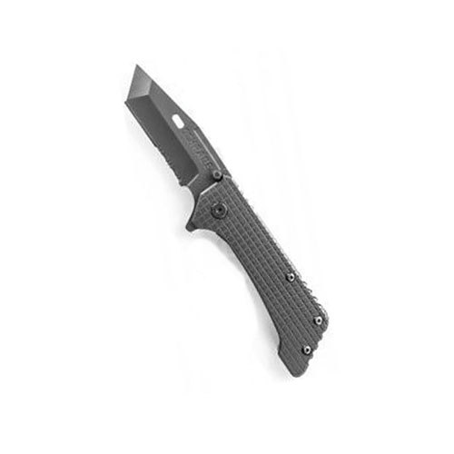 Schrade Partially Serrated Tanto Blade Folding Knife with Checkered Handle