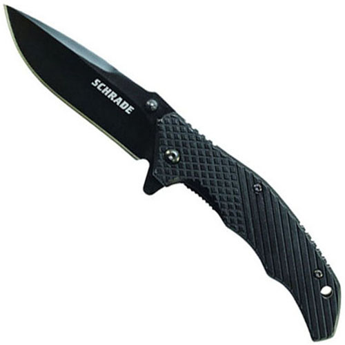 Schrade SCH310 Frame Lock Drop Point Blade Black Folding Knife