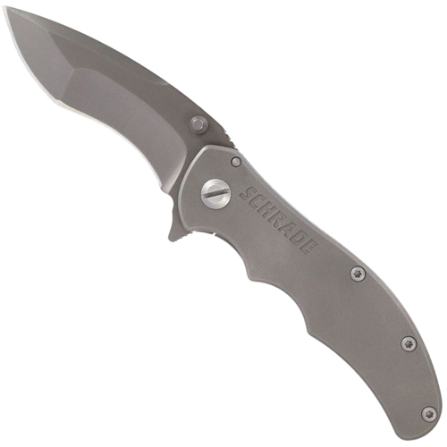 Schrade Drop Point D2 Steel Blade Titanium Handle Folding Knife