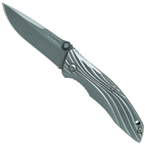 Schrade Drop Point Blade 7.85 inch Titanium Handle Folding Knife