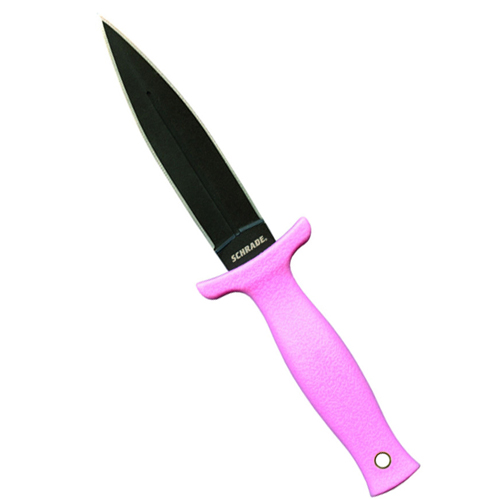 Schrade 3.5 Inch Double Edge Pink Fixed Blade Knife