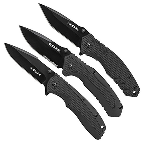 Schrade SCP17-35CP Stainless Steel Blade 3 Pcs Folding Knife Set
