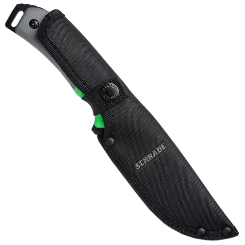 Schrade SCP17-36 Outdoor Black and Green Handle Fixed Blade Knife