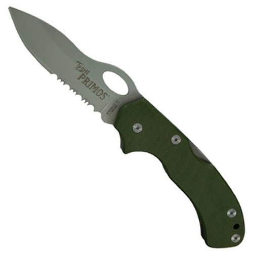 Schrade Primos Lockback Folder 40 Percent Serrated Stainless Drop Point Blade Knife