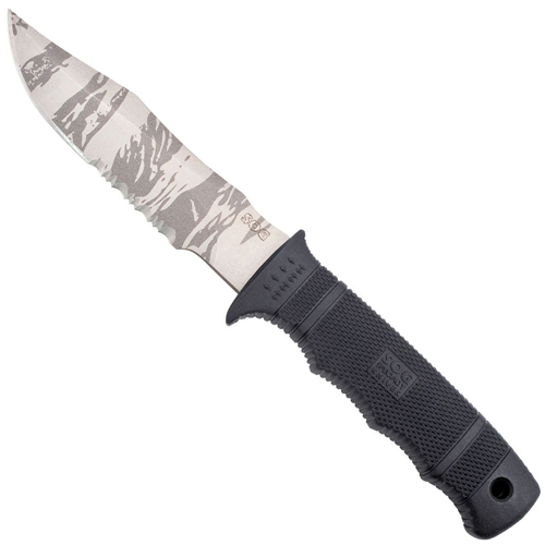Sog Knives Seal Fixed Blade Seal Pup Tiger Stripe With Kydex Sheath