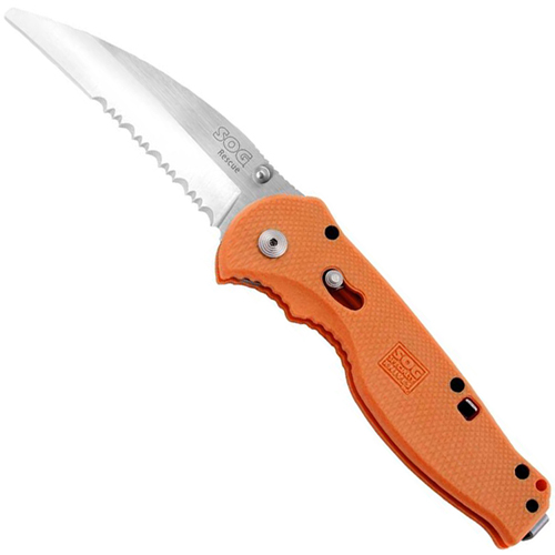 SOG Orange Handle Flash Rescue Knife