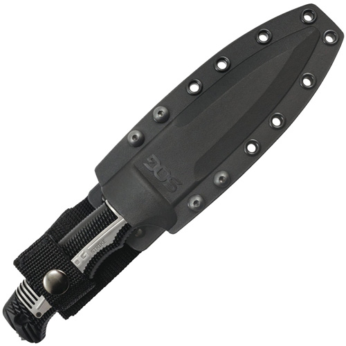 SEAL Strike Half Serrated Edge Fixed Blade Knife w/ Sheath