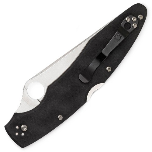 Spyderco Police3 Black G-10 Plain Edge Folding Knife
