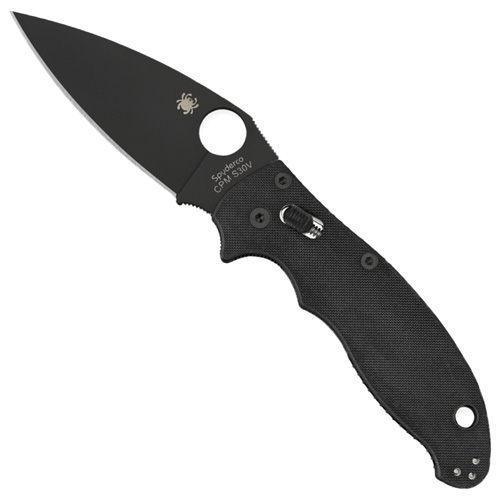 Spyderco Manix2 Black G-10 Blade Plain Edge