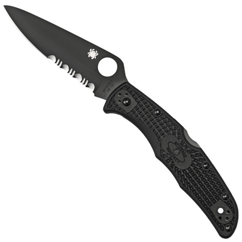 Spyderco Endura 4 Lightweight Black FRN Handle Combo Edge Folding Knife