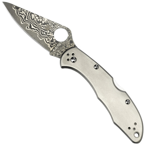 Delica 4 VG-10 Damascus Plain Edge Blade Folding Knife